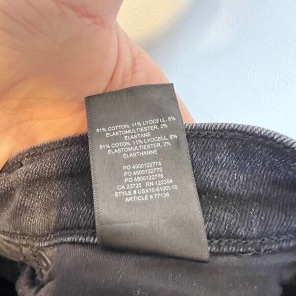 Aritzia Denim Forum The Lola High Rise Skinny Crop Raw Hem  Washed Black Jeans - Picture 7 of 7